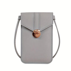 Outdoor Ultra-thin Crossbody Phone Bag with Lock Buckle Pocket