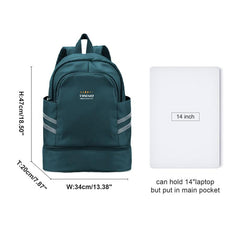 Men's Travel Backpack with Shoes Compartment & Wet Pocket
