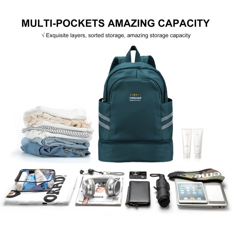 Men's Travel Backpack with Shoes Compartment & Wet Pocket