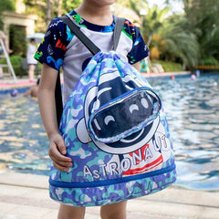 Cartoon Waterproof Drawstring Backpack Dry Wet Separation Swim Bag