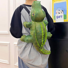 Children's Cartoon Crocodile Backpack - Colorful School Bag