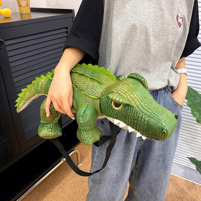 Children's Cartoon Crocodile Backpack - Colorful School Bag