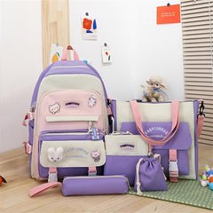5pcs Versatile Student Backpack