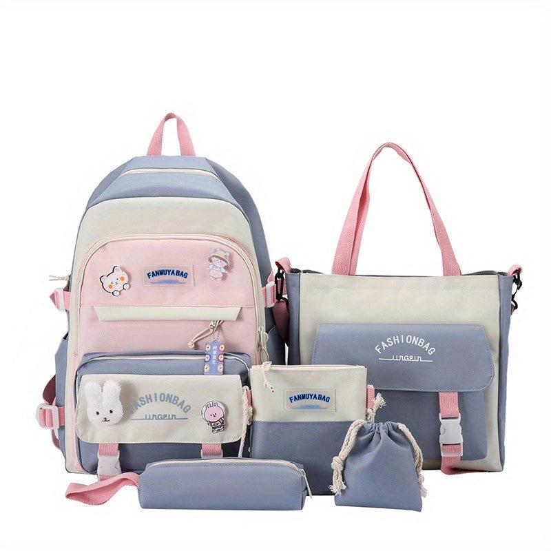 5pcs Versatile Student Backpack