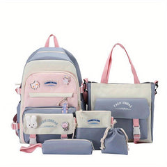 5pcs Versatile Student Backpack