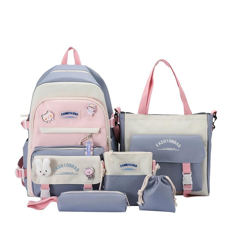 5pcs Versatile Student Backpack