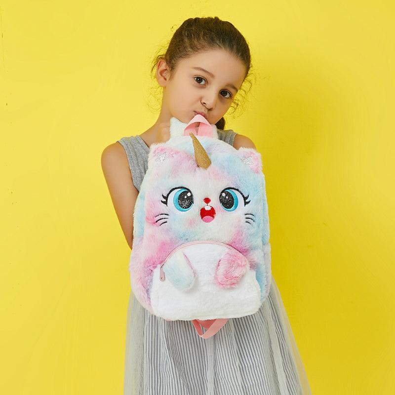 Large Capacity Cartoon Plush Backpack for Little Princess