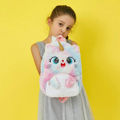 Large Capacity Cartoon Plush Backpack for Little Princess