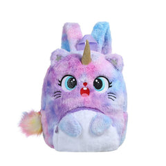 Large Capacity Cartoon Plush Backpack for Little Princess