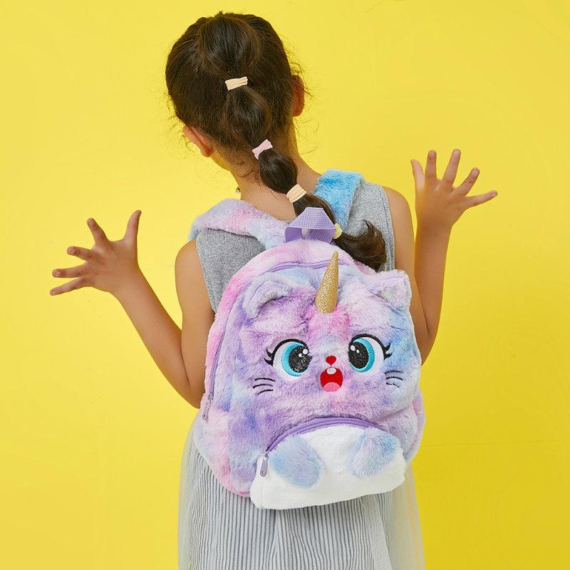 Large Capacity Cartoon Plush Backpack for Little Princess