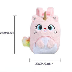Large Capacity Cartoon Plush Backpack for Little Princess