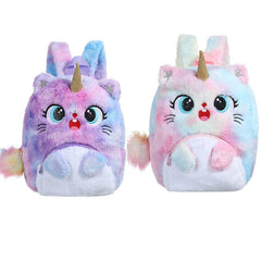 Large Capacity Cartoon Plush Backpack for Little Princess