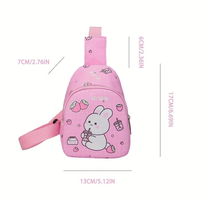 Kids' Cartoon Rabbit Chest Bag Lightweight Nylon Travel Crossbody Bag