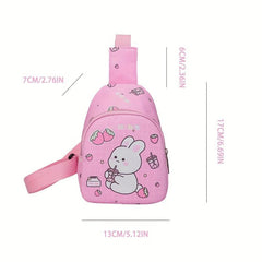 Kids' Cartoon Rabbit Chest Bag Lightweight Nylon Travel Crossbody Bag