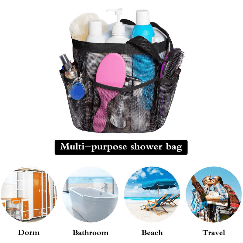 One Handed Beach Bag Mesh Wash Bag Fitness Bath Bag Travel Portable Storage
