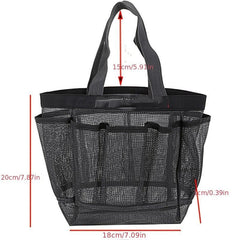 One Handed Beach Bag Mesh Wash Bag Fitness Bath Bag Travel Portable Storage