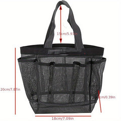 One Handed Beach Bag Mesh Wash Bag Fitness Bath Bag Travel Portable Storage