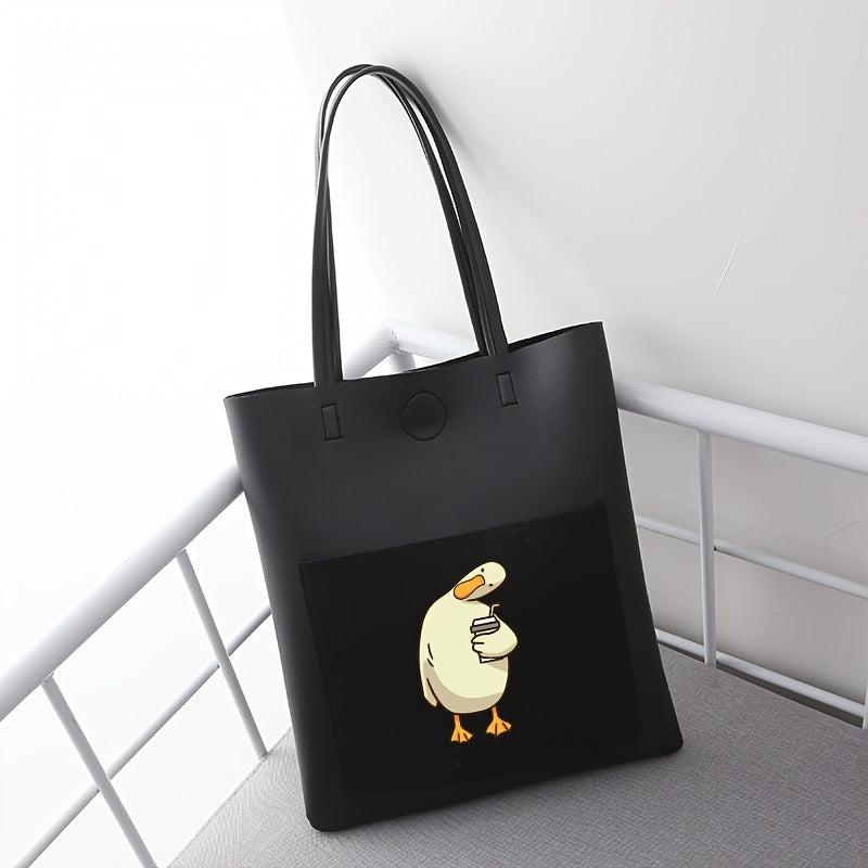 Large Capacity PU Shoulder Bag Duck Tote Handbag