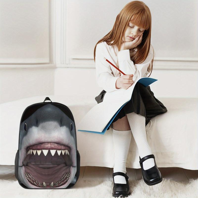3D Printing Animal Backpack Orangutan Tiger Shark Jaguar School Student 43x18cm