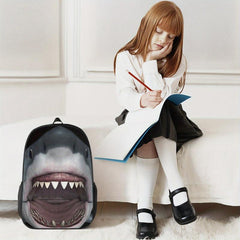 3D Printing Animal Backpack Orangutan Tiger Shark Jaguar School Student 43x18cm