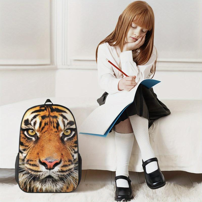 3D Printing Animal Backpack Orangutan Tiger Shark Jaguar School Student 43x18cm