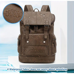 Casual Large Capacity PU Leather Backpack Laptop Vintage Travel