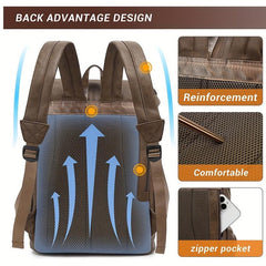 Casual Large Capacity PU Leather Backpack Laptop Vintage Travel