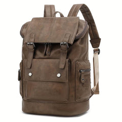 Casual Large Capacity PU Leather Backpack Laptop Vintage Travel