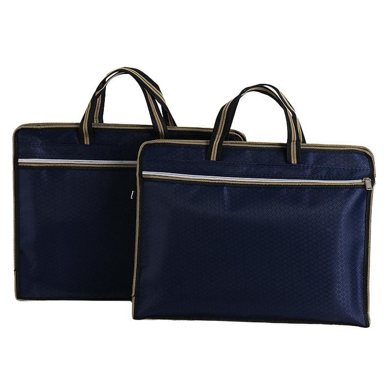 Portable Oxford Cloth File Bag Zipper Type Waterproof Briefcase