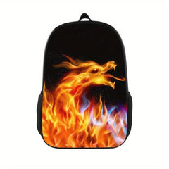Water Fire Music Notes School Bag 3D Print Backpack