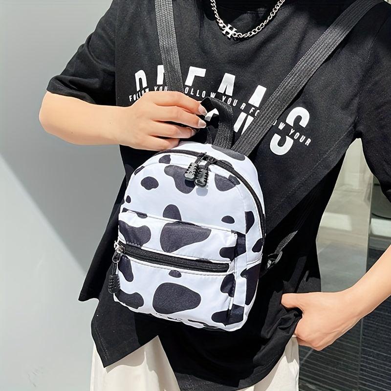 Cow Pattern Backpack Casual Canvas Small Backpack