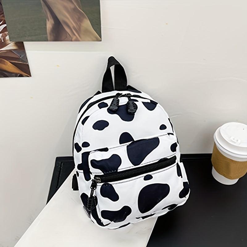 Cow Pattern Backpack Casual Canvas Small Backpack