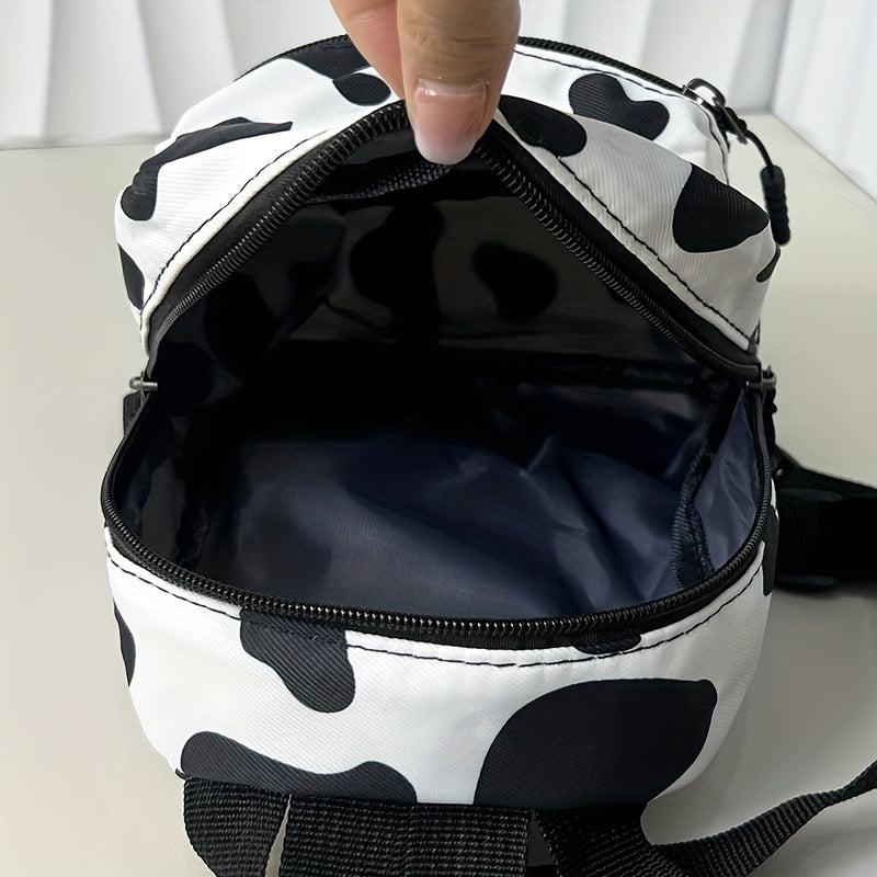 Cow Pattern Backpack Casual Canvas Small Backpack