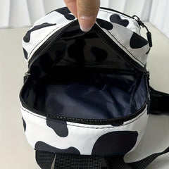 Cow Pattern Backpack Casual Canvas Small Backpack
