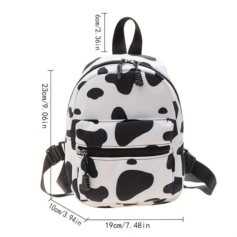 Cow Pattern Backpack Casual Canvas Small Backpack