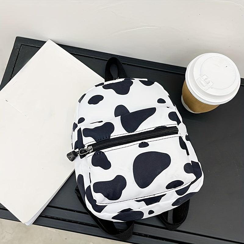 Cow Pattern Backpack Casual Canvas Small Backpack
