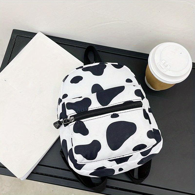 Cow Pattern Backpack Casual Canvas Small Backpack