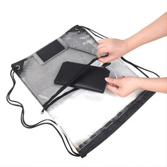 Clear Drawstring Bags PVC Waterproof Backpack Gym Sport Beach Bag For Men