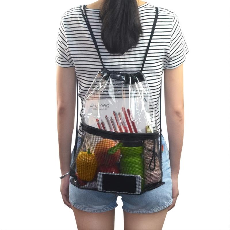 Clear Drawstring Bags PVC Waterproof Backpack Gym Sport Beach Bag For Men