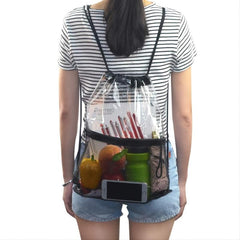 Clear Drawstring Bags PVC Waterproof Backpack Gym Sport Beach Bag For Men
