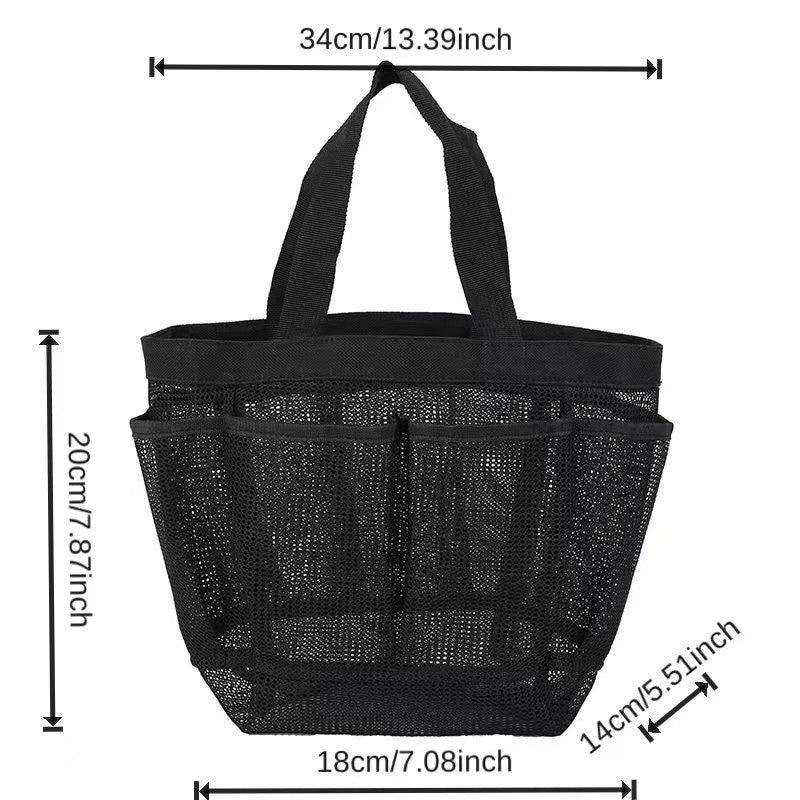 Portable Mesh Beach Bag Bath Swimming Bath Bag Pocket Mesh Cosmetics Storage Bag