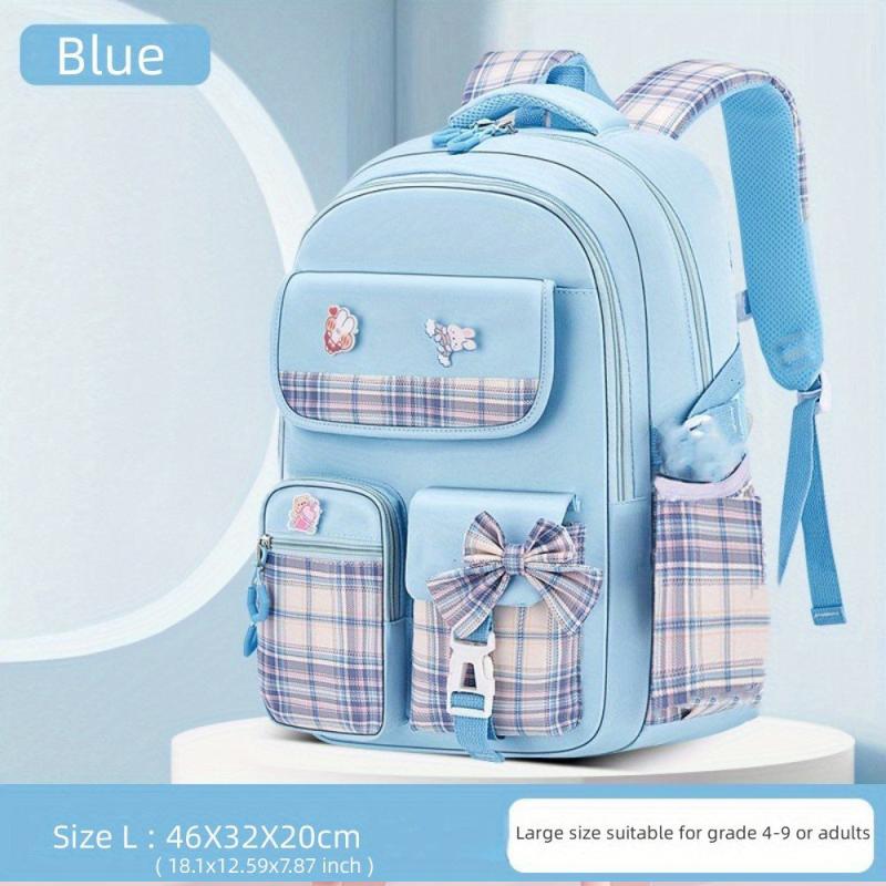 Bow Decor Casual Backpack Lightweight Waterproof Large Capacity School Bag