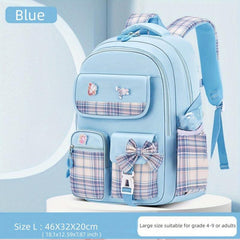 Bow Decor Casual Backpack Lightweight Waterproof Large Capacity School Bag