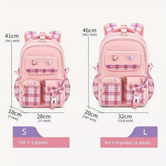 Bow Decor Casual Backpack Lightweight Waterproof Large Capacity School Bag