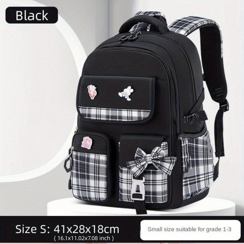 Bow Decor Casual Backpack Lightweight Waterproof Large Capacity School Bag