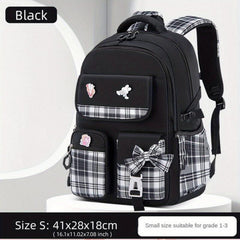 Bow Decor Casual Backpack Lightweight Waterproof Large Capacity School Bag