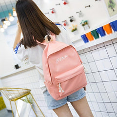 Preppy Students Backpack Large Capacity Canvas Schoolbag