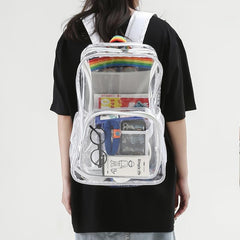 Clear Transparent Backpack for School College Work Security Travel Sports