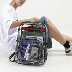 Clear Transparent Backpack for School College Work Security Travel Sports