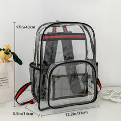 Clear Transparent Backpack for School College Work Security Travel Sports